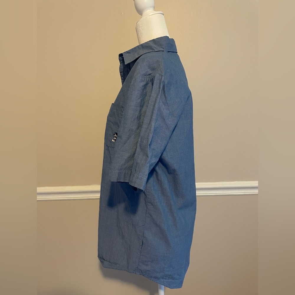 DISNEY PARKS Shirt Blue Mickey Mouse Men's  Tropical Button Up Men's Size Small - Picture 4 of 7